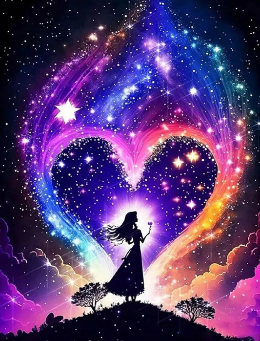 Magical Hearts & Stars Diamond Art 40 x 30cm