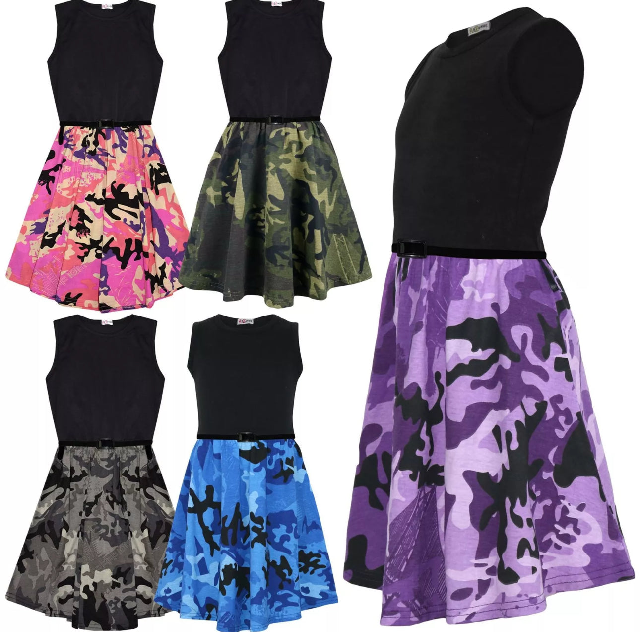 Girls Camo Skater Dress