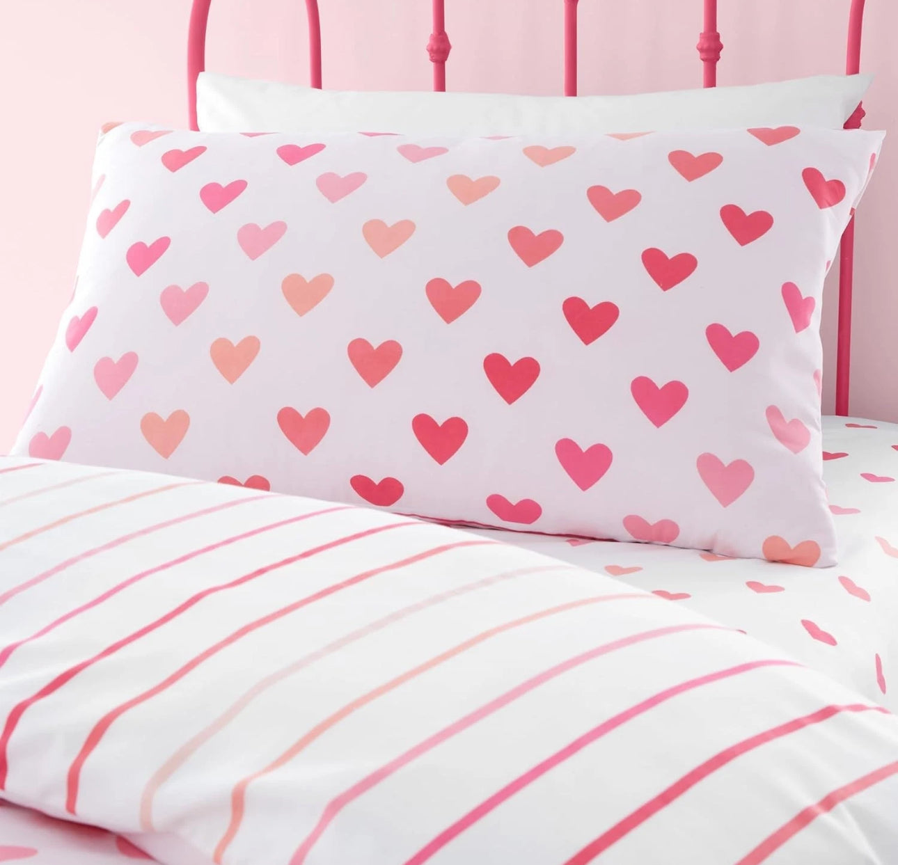 Twin Pack Hearts & Stripes Double Duvet