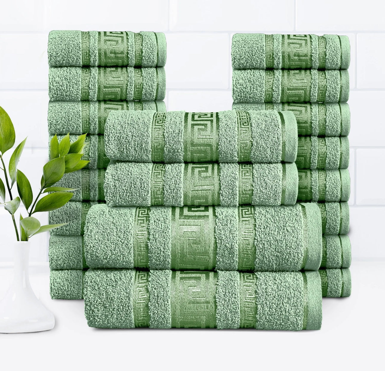 20pc Greek Key Bathroom Towel Bale