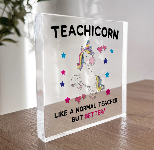Teachicorn Acrylic Plaque