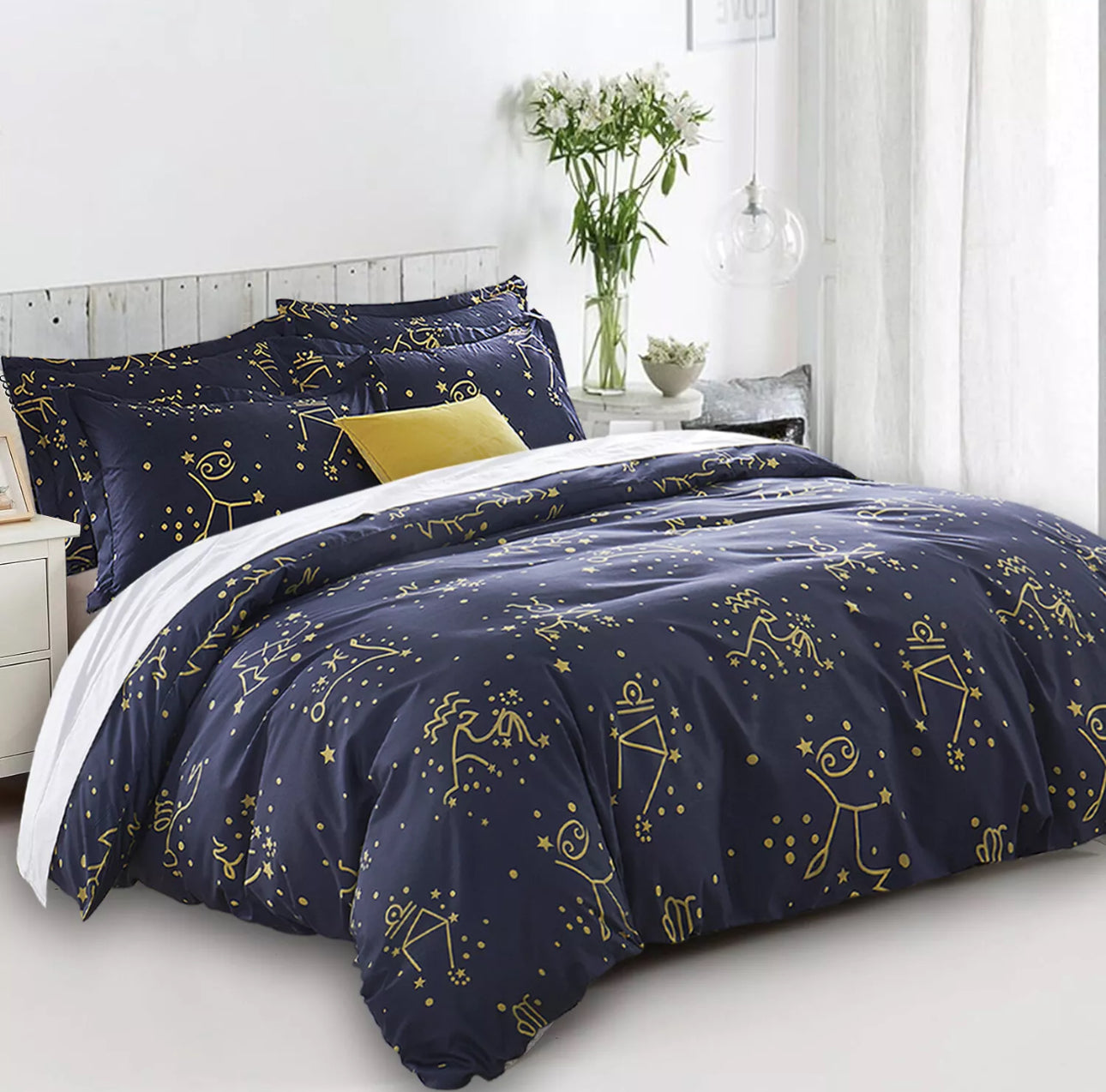 Navy starlight Reversible Bedding SINGLE