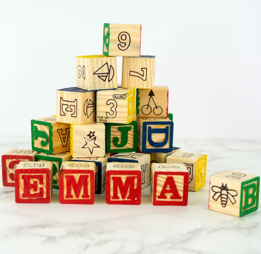 Wooden Alphabet/Numbers Building Blocks