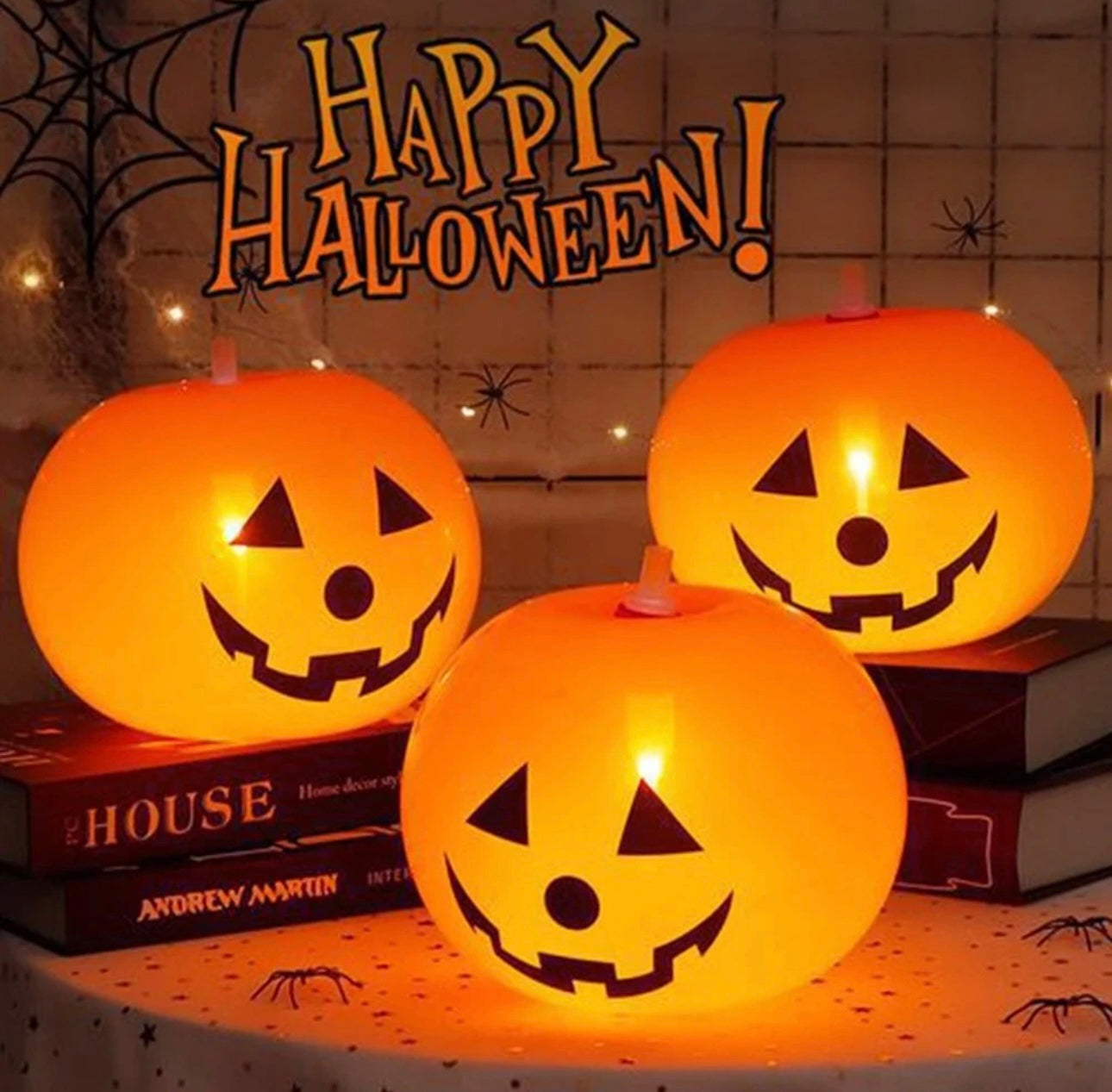 10pc Inflatable Pumpkins With LED