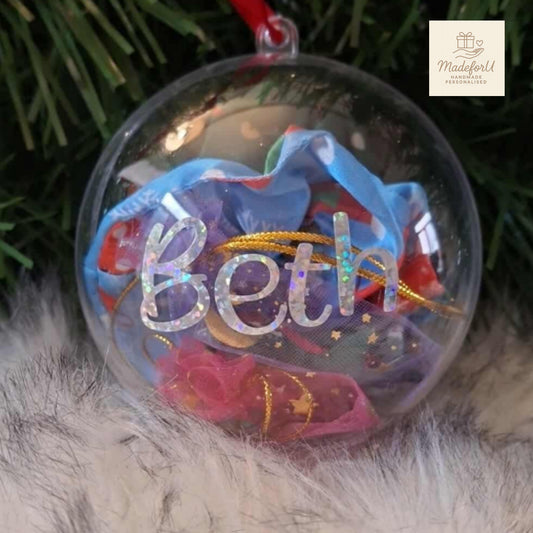Personalised Girl’s Christmas Hair Accessories Bauble