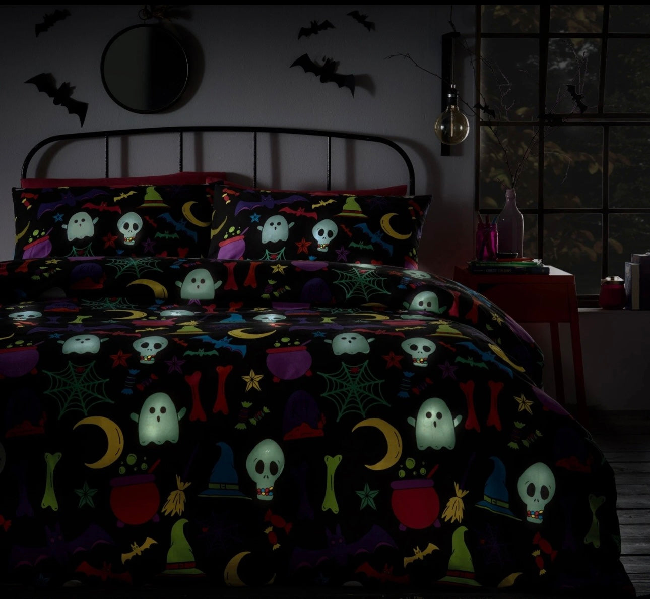 Glow In The Dark Halloween Duvet Set Double
