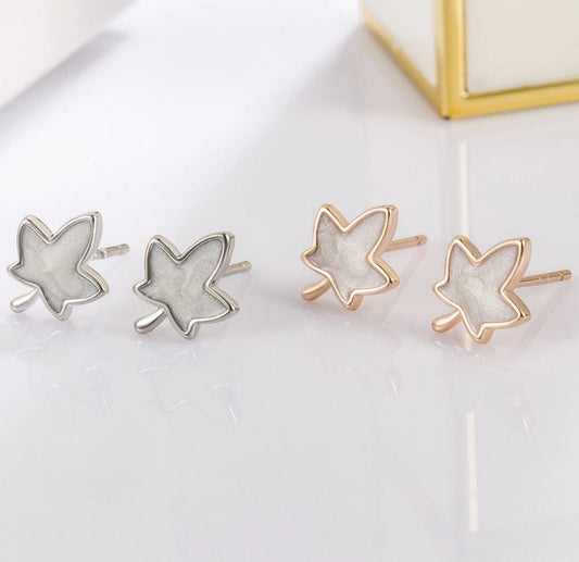 925 Sterling Silver Leaf Earrings