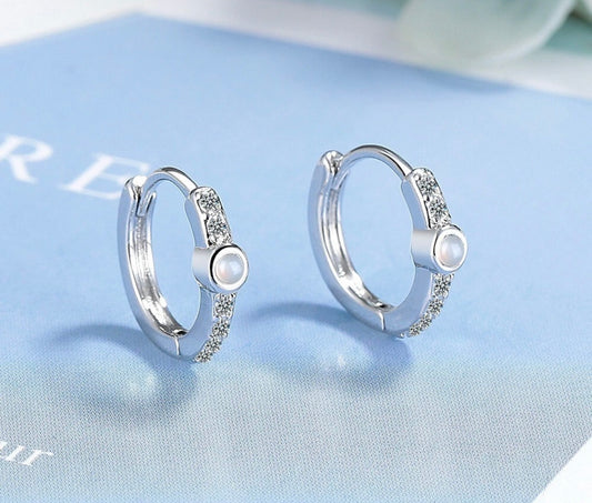 Opal Gemstone Huggie Earrings