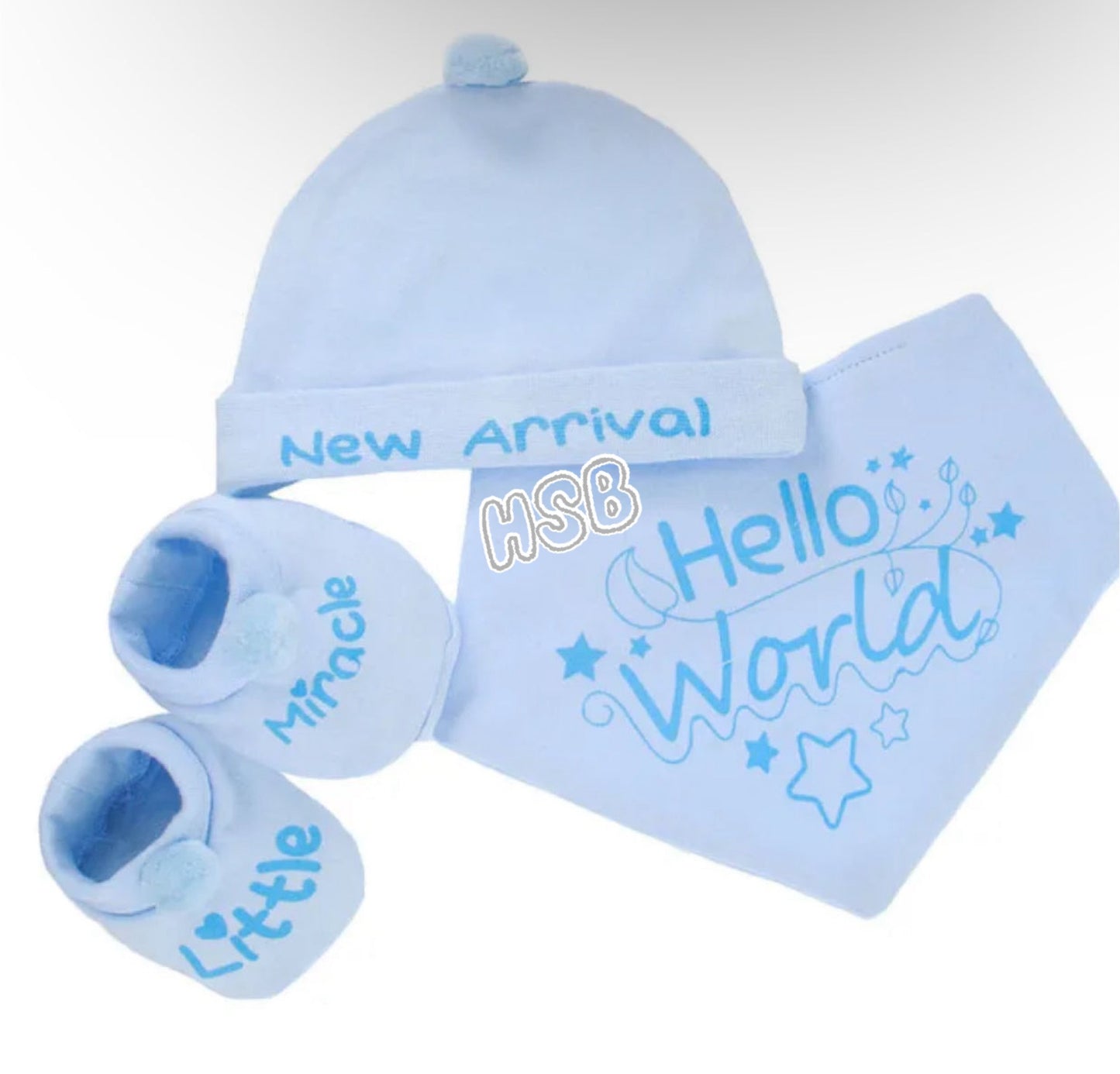 New Arrival Baby Hat/Bootees/Bandana Set