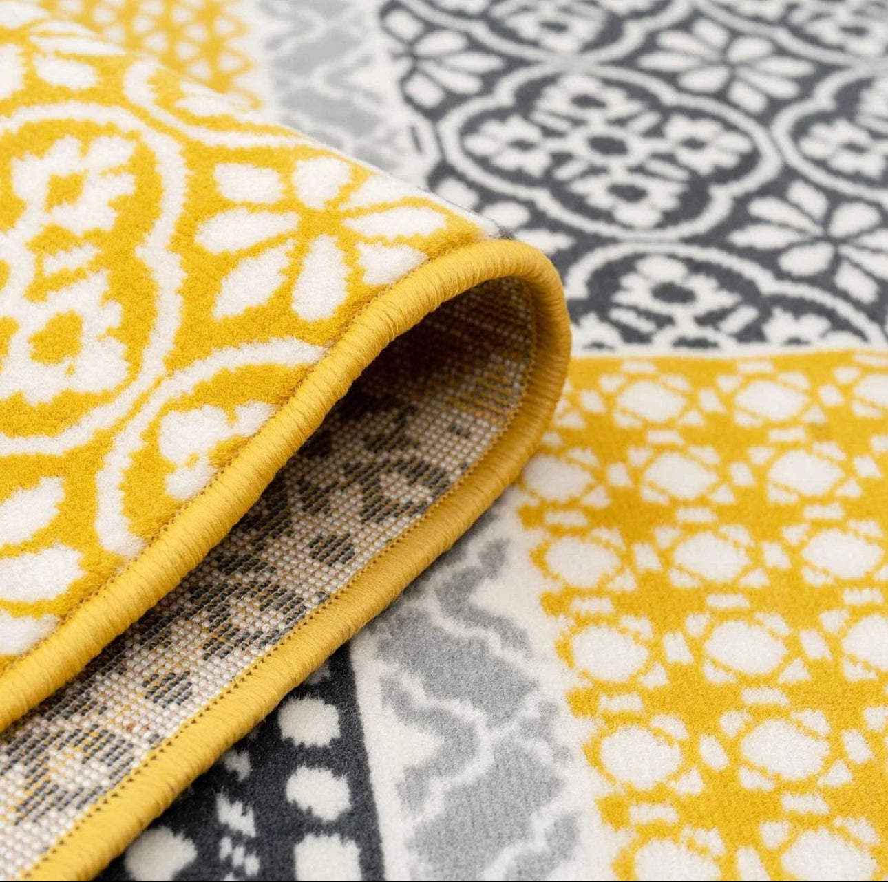 Yellow/Grey Modern Patchwork Rug