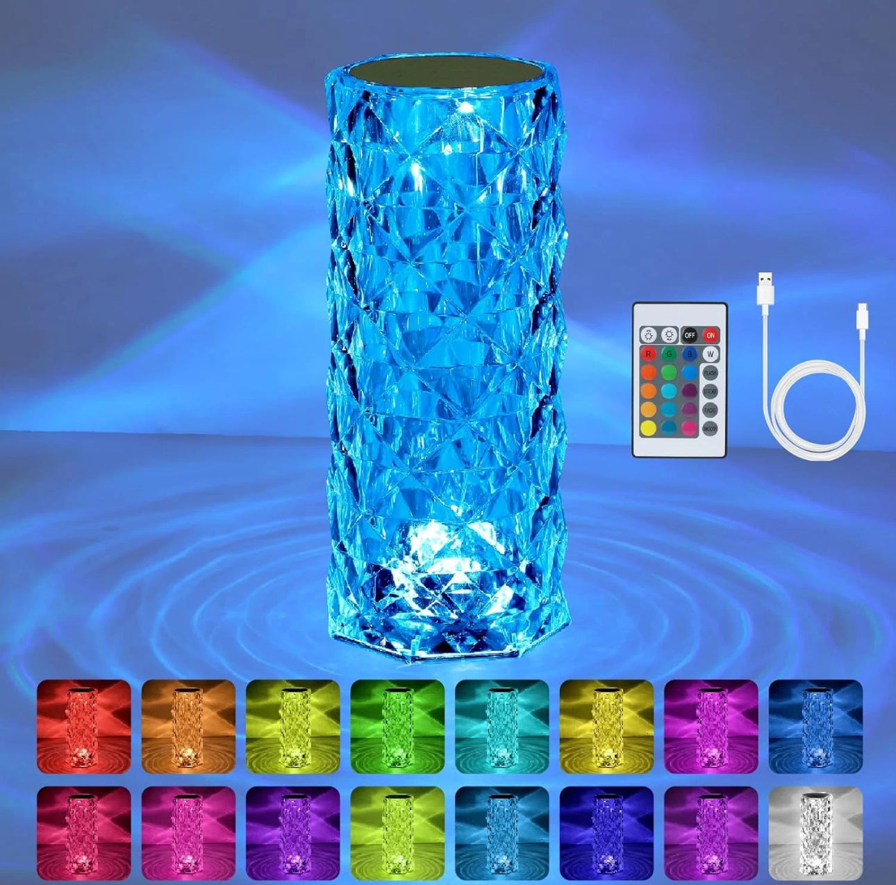 Colour Changing Crystal Rose Table Lamp