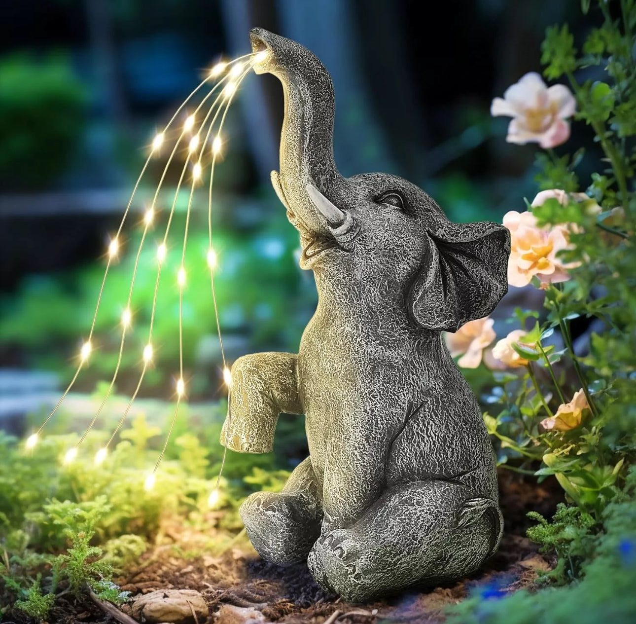 Solar Powered Elephant Ornament