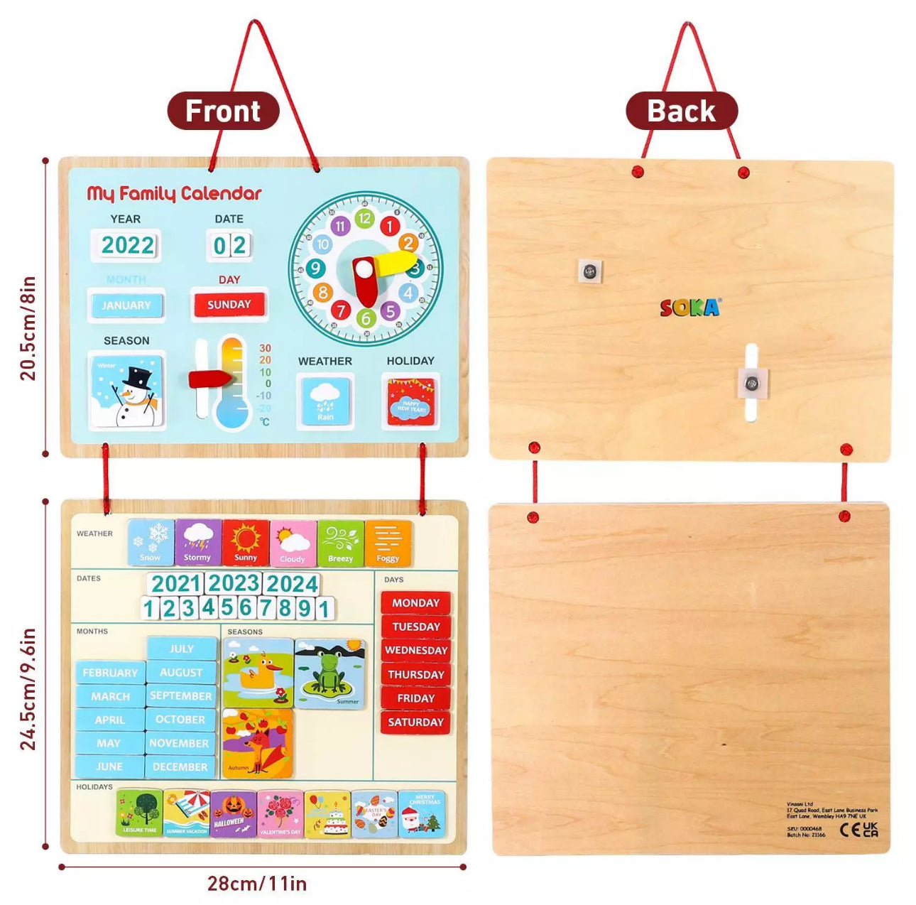 Wooden & Magnetic Daily Weather Board