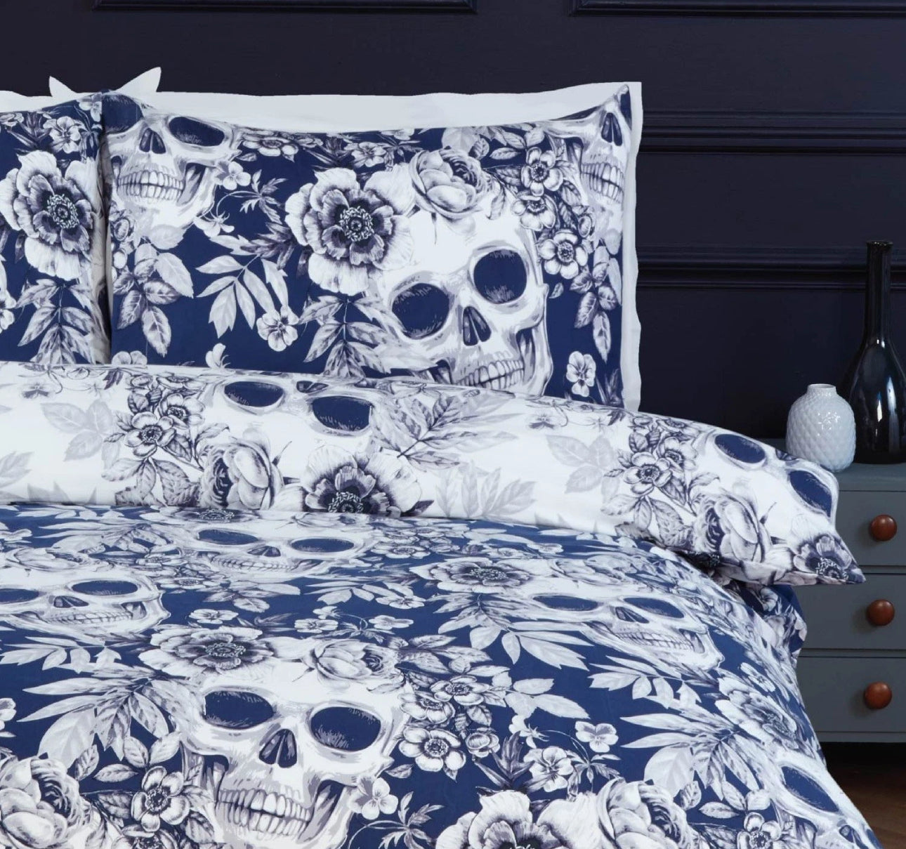 Reversible Skull Bedding Set KING