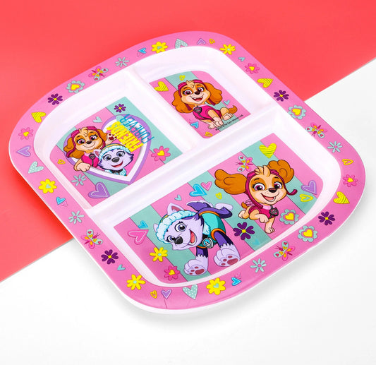Girl Puppy Heroes  Sectioned Plate