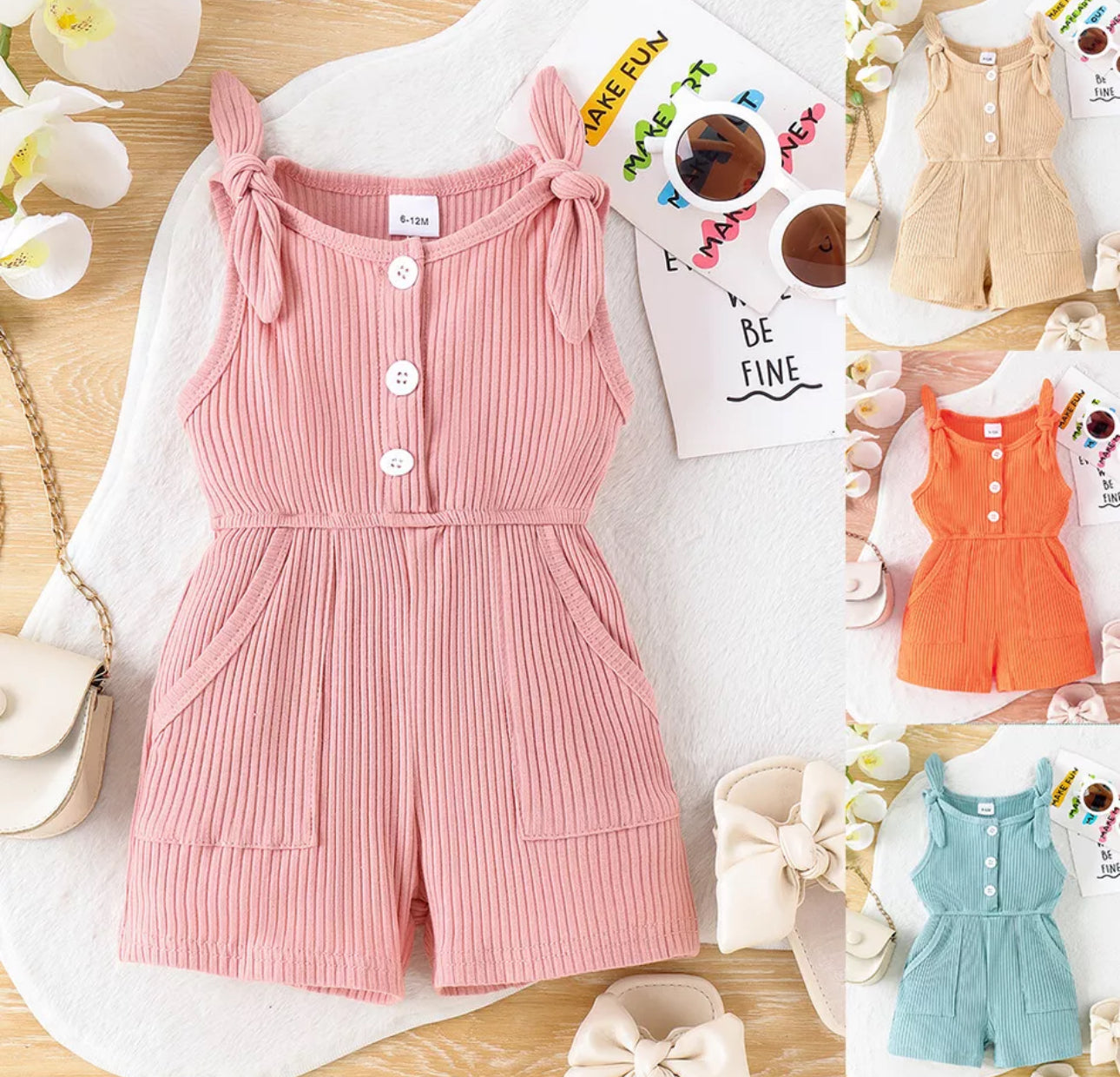 Girls Ribbed Romper