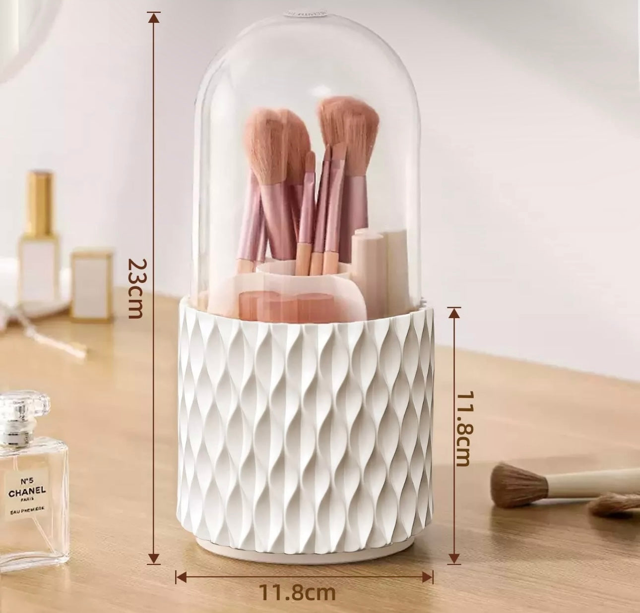 360 Rotating Makeup Brush Organiser