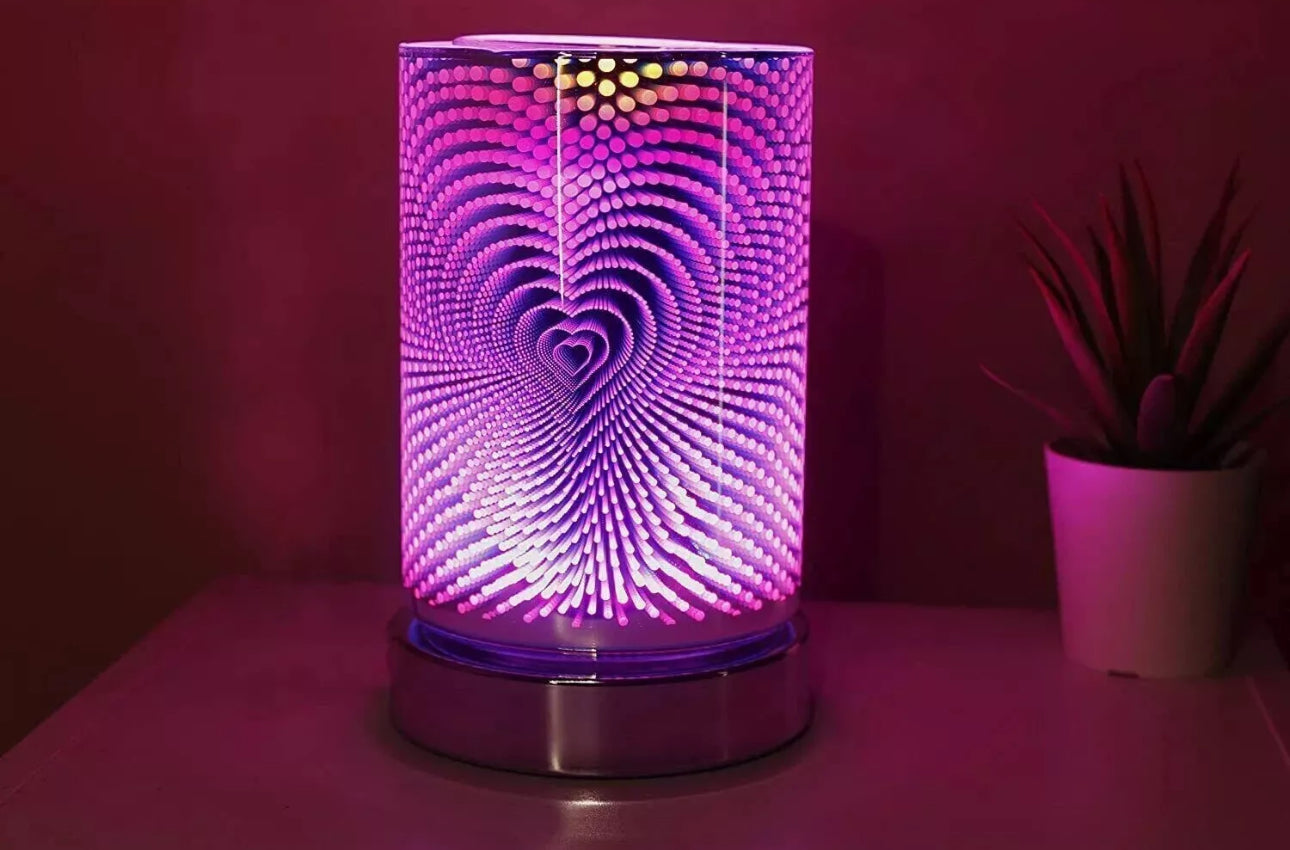 Electric 3D Heart Colour Changing Aroma Diffuser Lamp