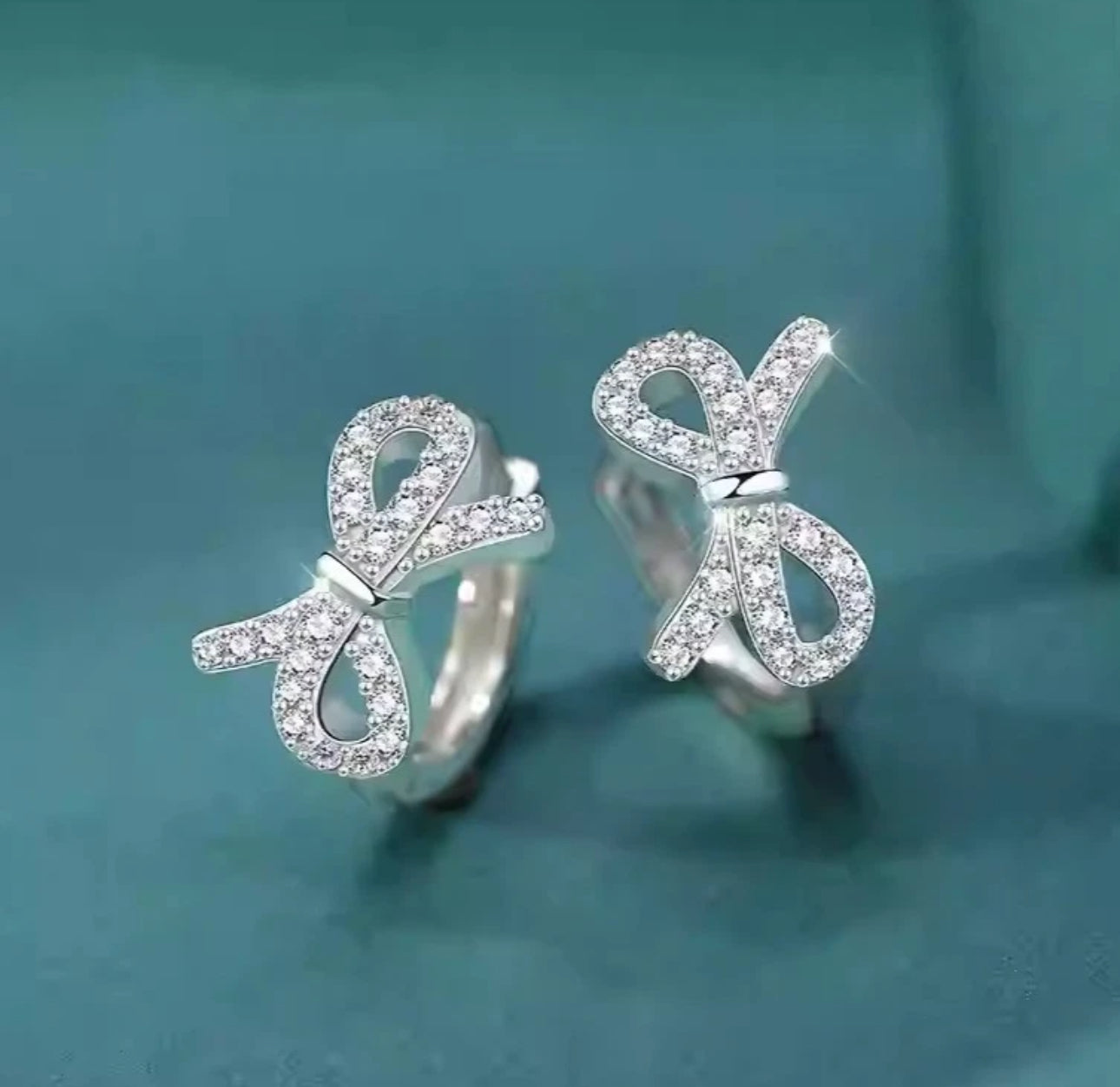 Silver Bow Knot Earrings