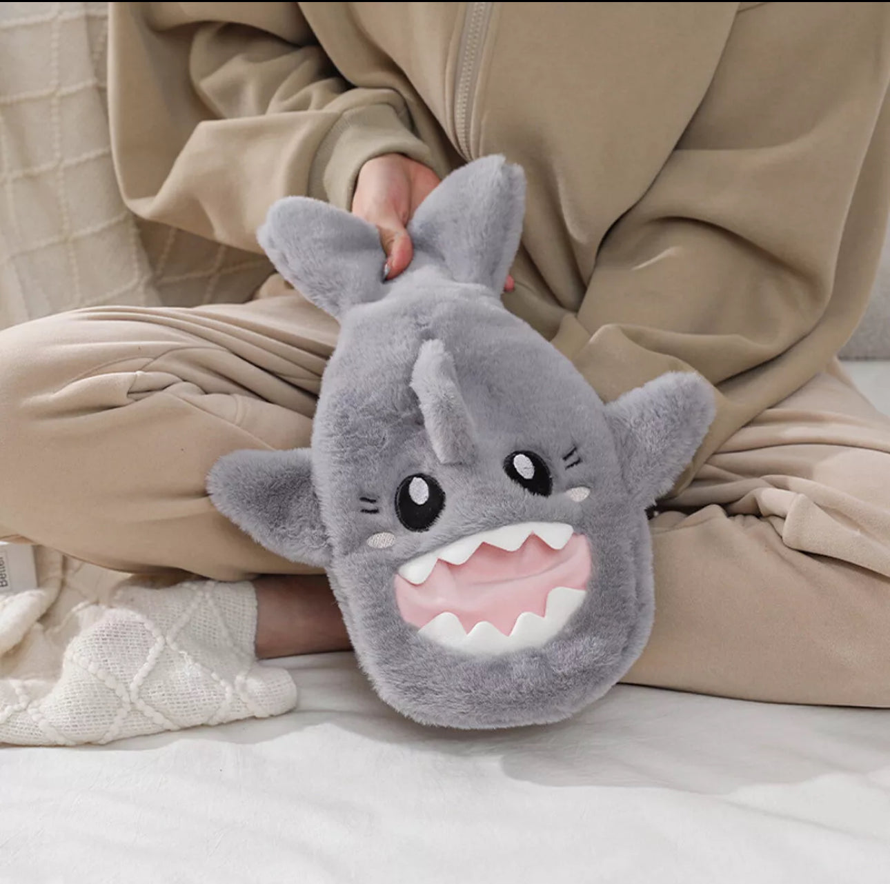 Cute Plush Shark Water Hot Bottle (With Cover)