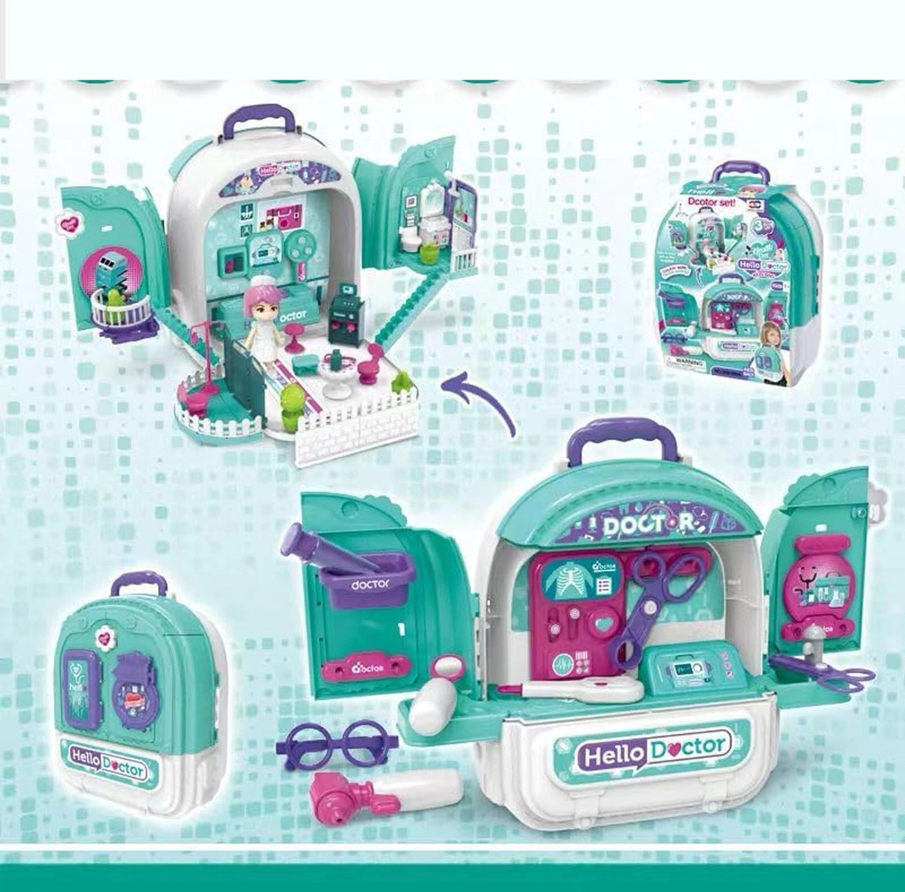 3-in-1 Doctor Back Pack Play Set