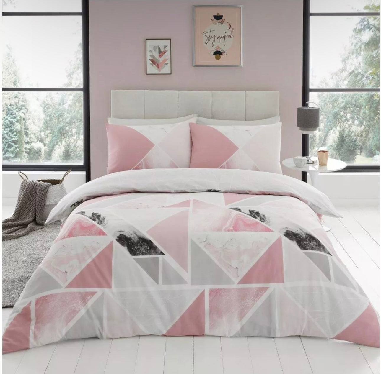 Mila Pink Duvet Set - Double