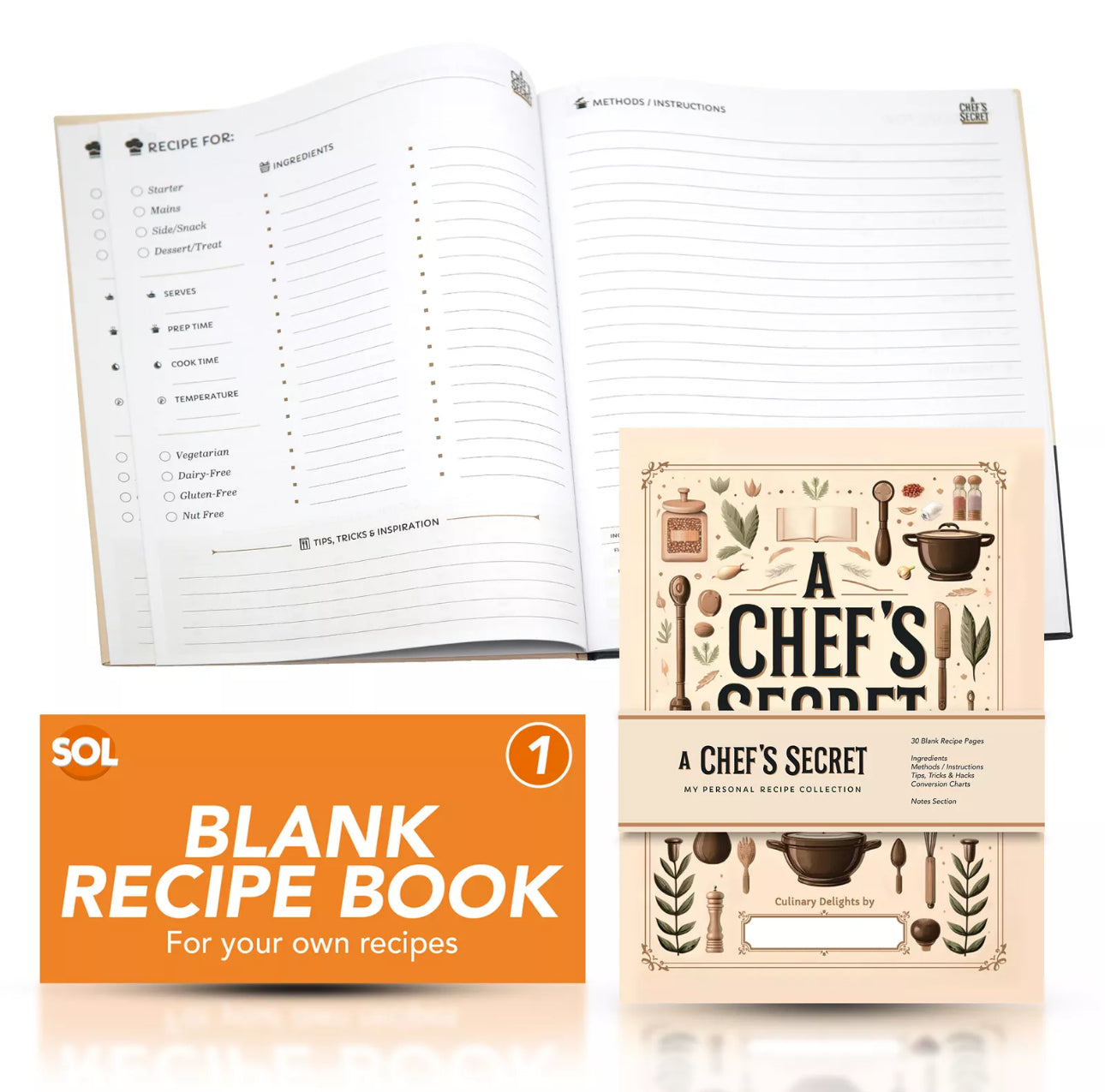 Chef’s Secret Blank Recipe Book