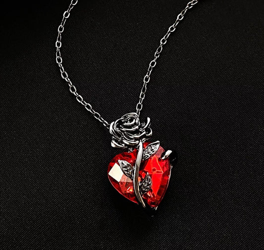 Gothic Vampire Rose Necklace