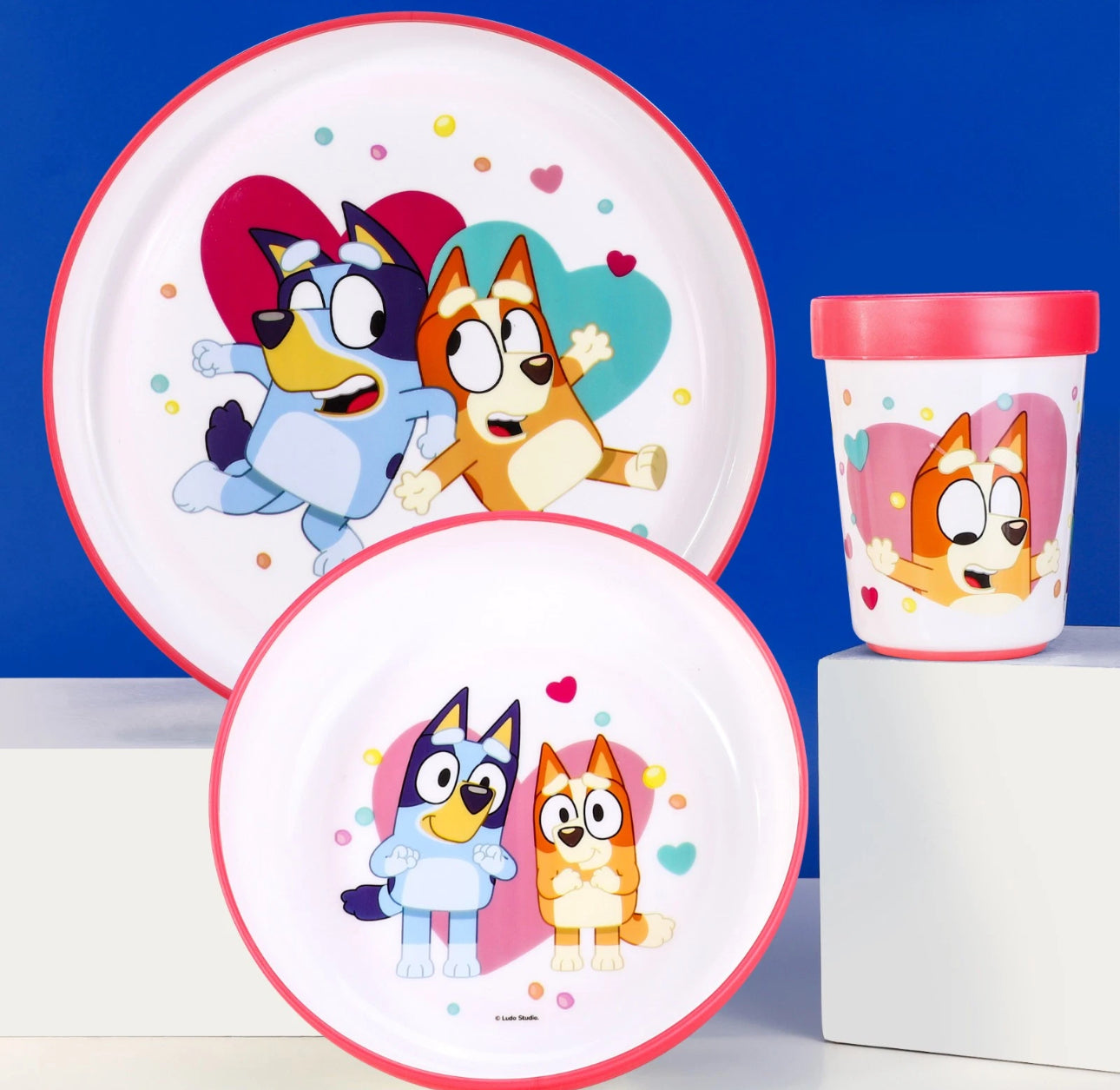 3pcs Blue Dog Dinnerware Set