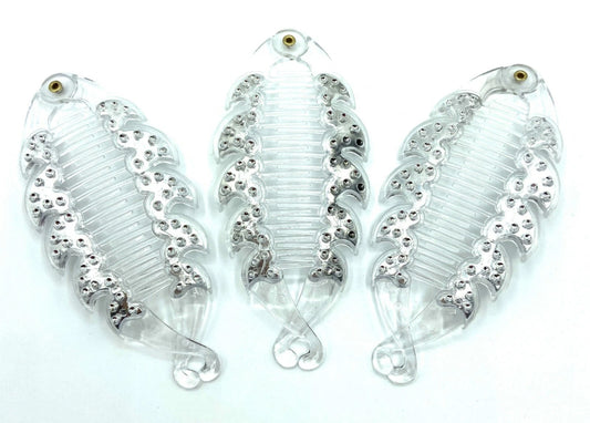 Set of 3 Crystal Fishtail Banana Hair Clips