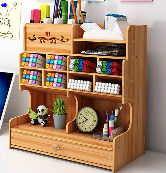 Large Wooden Desktop Organiser