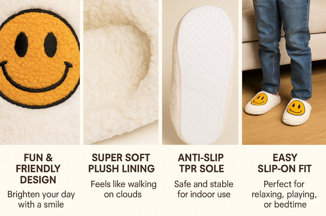 Unisex Children’s Smiley Slippers