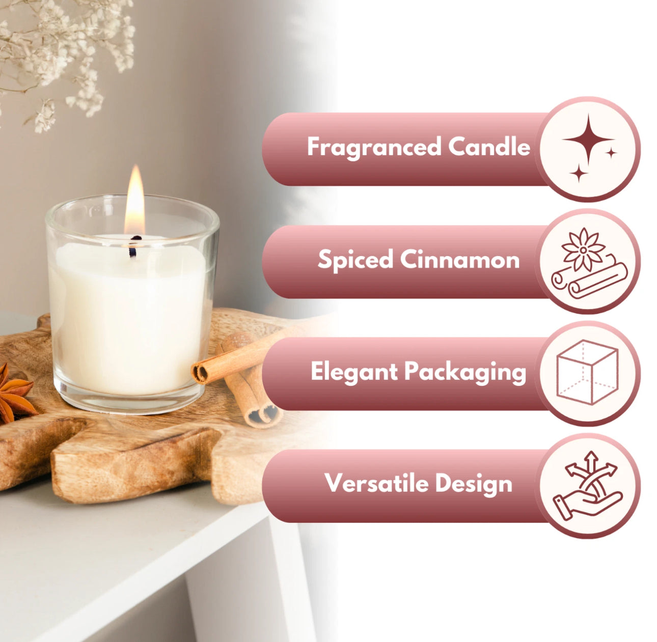 Set of 2 Spiced Cinnamon Jar Candles