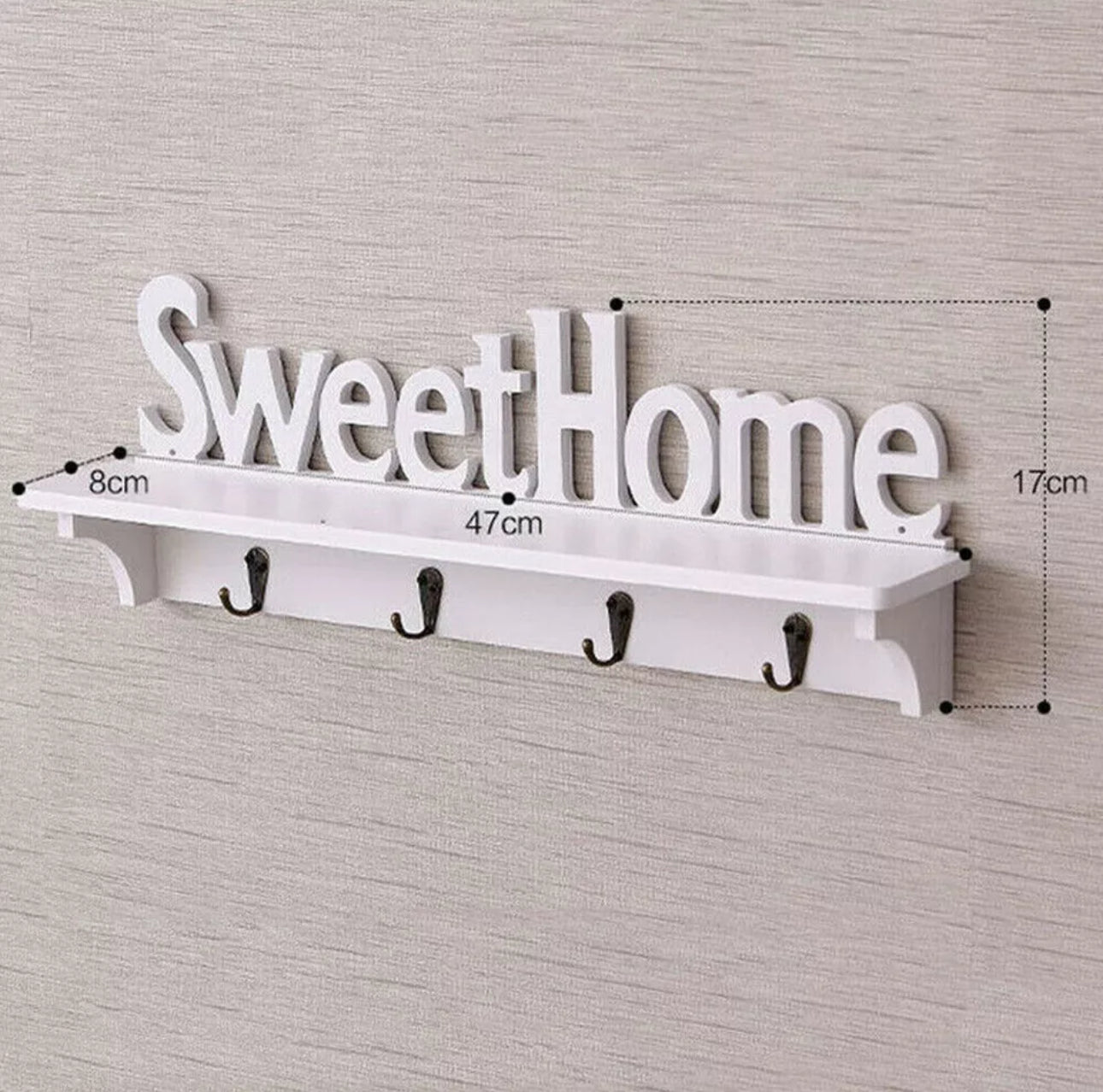 Sweet Home 4 Hook Shelf