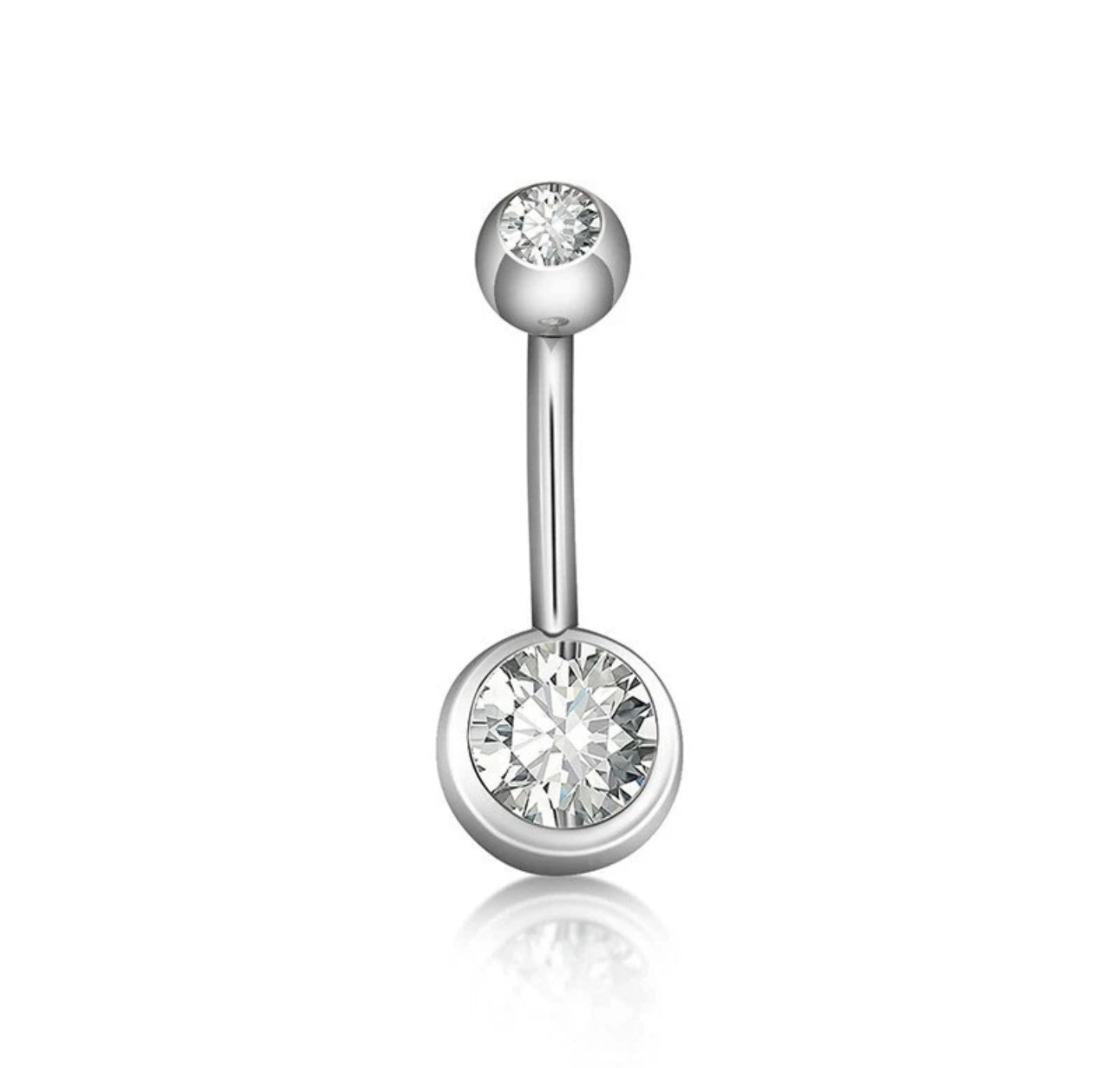 Coloured Crystal Belly Button Bar