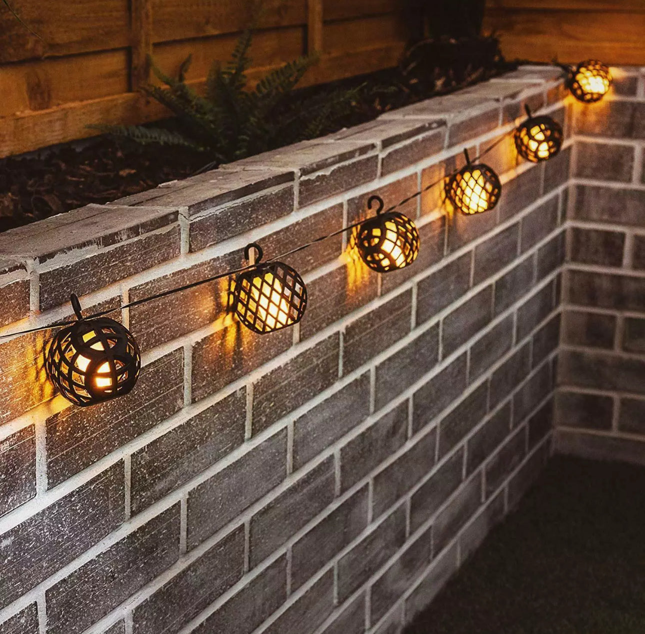 8pc Solar Rattan Ball LED String Light