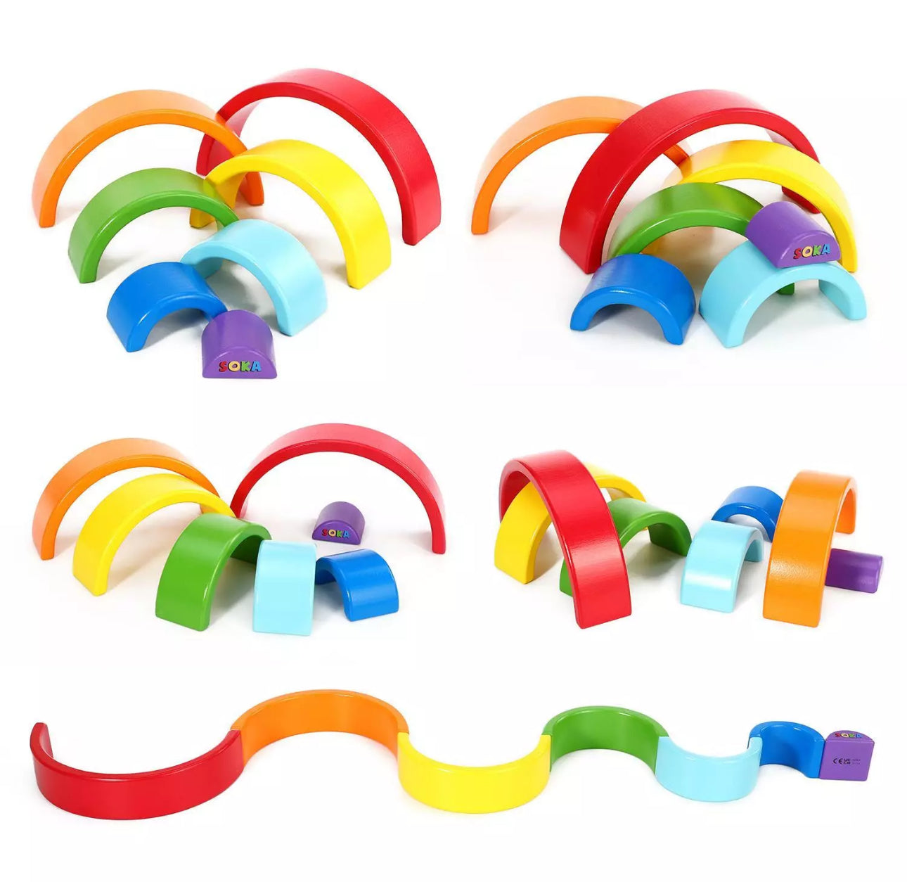 Wooden Rainbow Stacking Puzzle