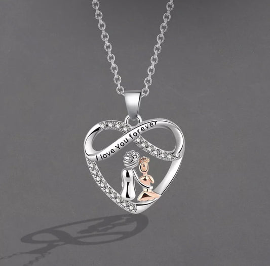 925 Silver Plated Mum Hug Necklace