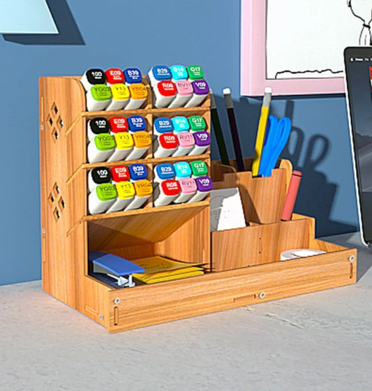 Wooden Office Desktop Organiser