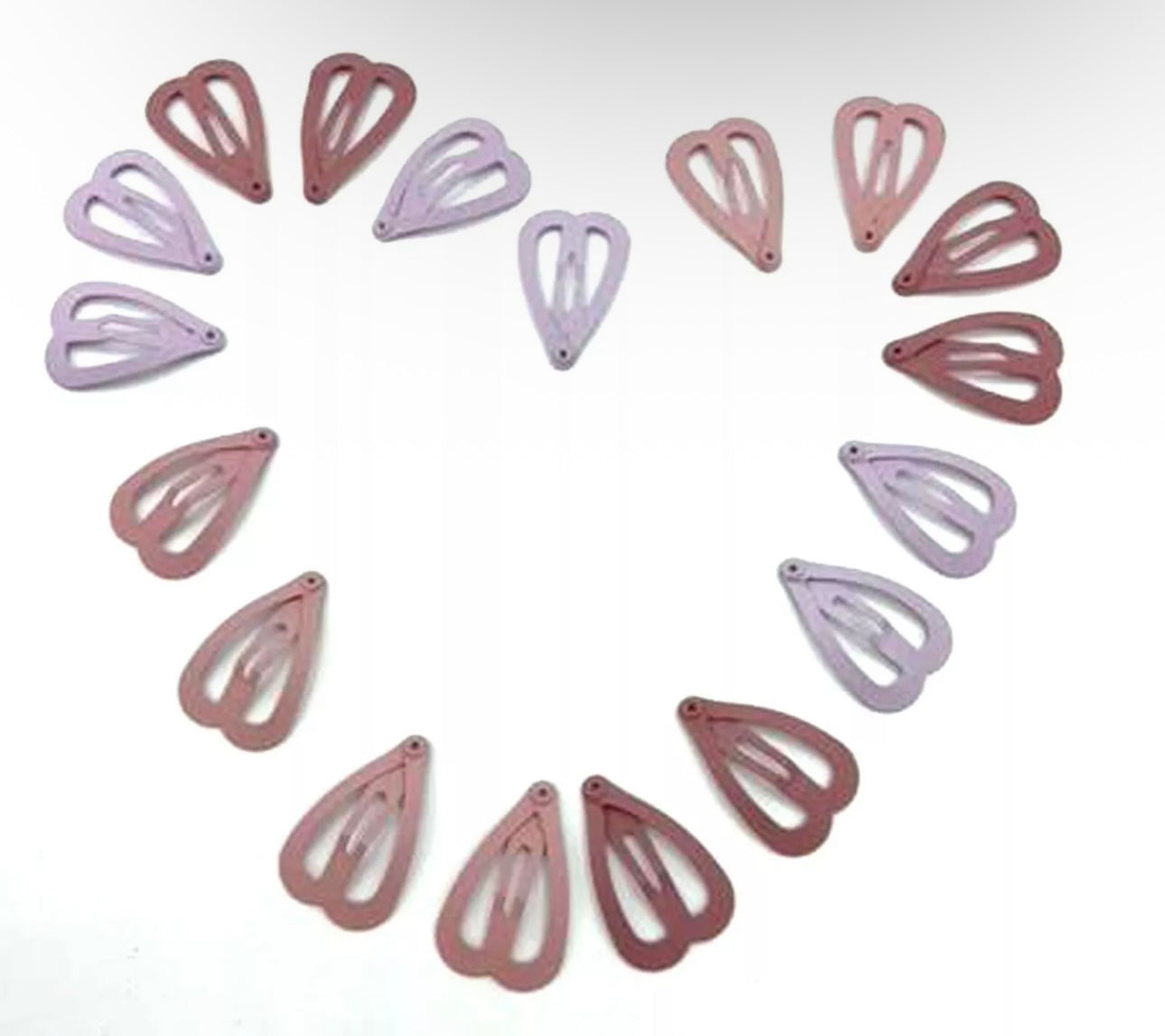 18pc Heart Snap Hair Slides