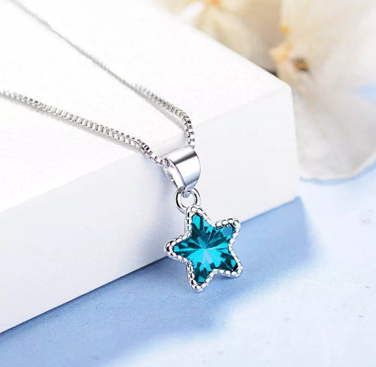 Blue Crystal Star Pendant