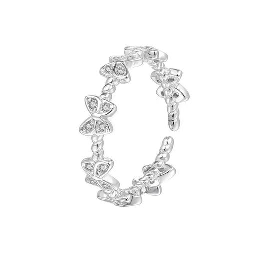 Butterfly Adjustable Silver Ring