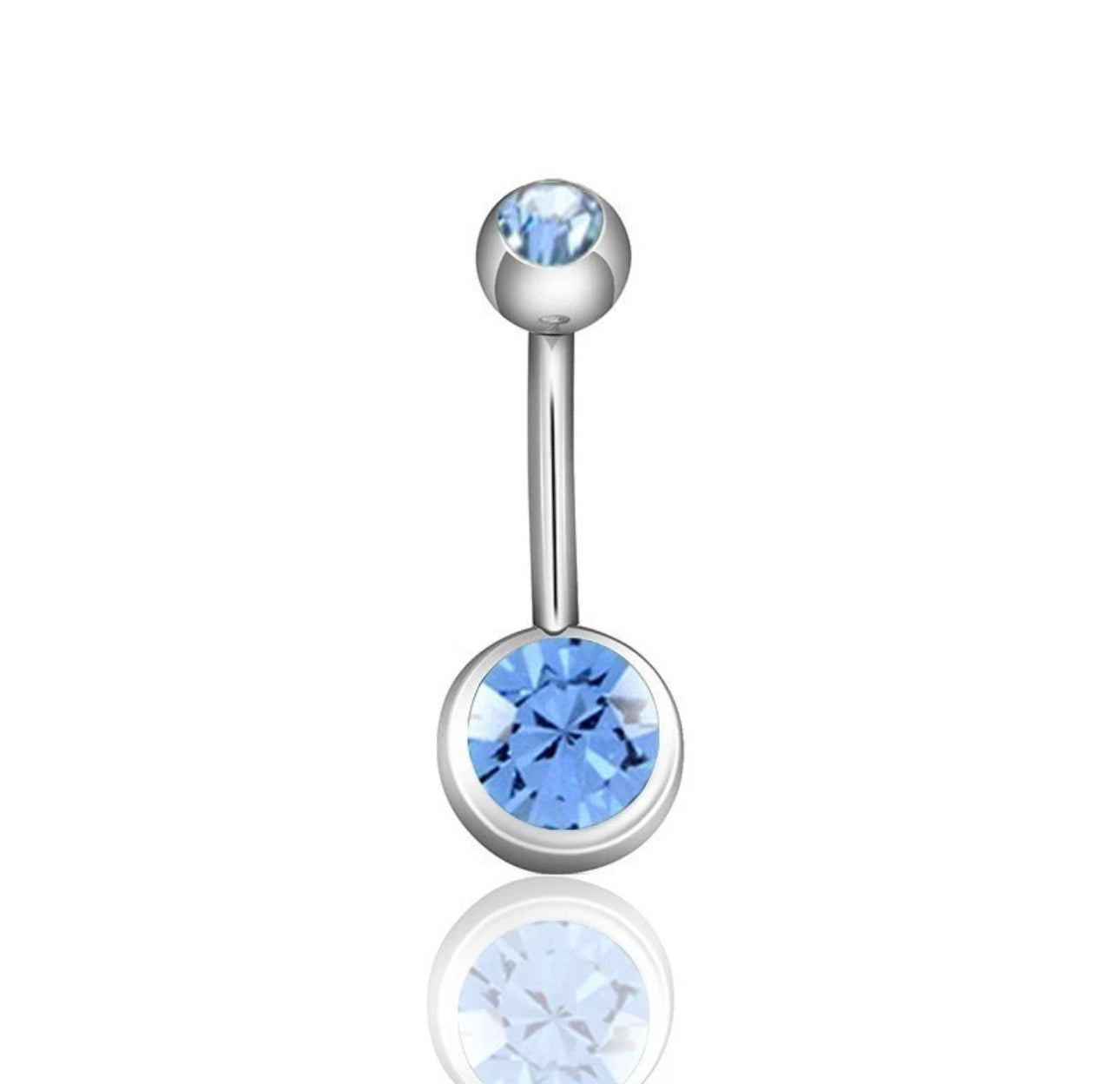 Coloured Crystal Belly Button Bar