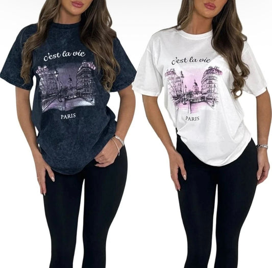 Ladies Oversized C’est La Vie T-Shirt