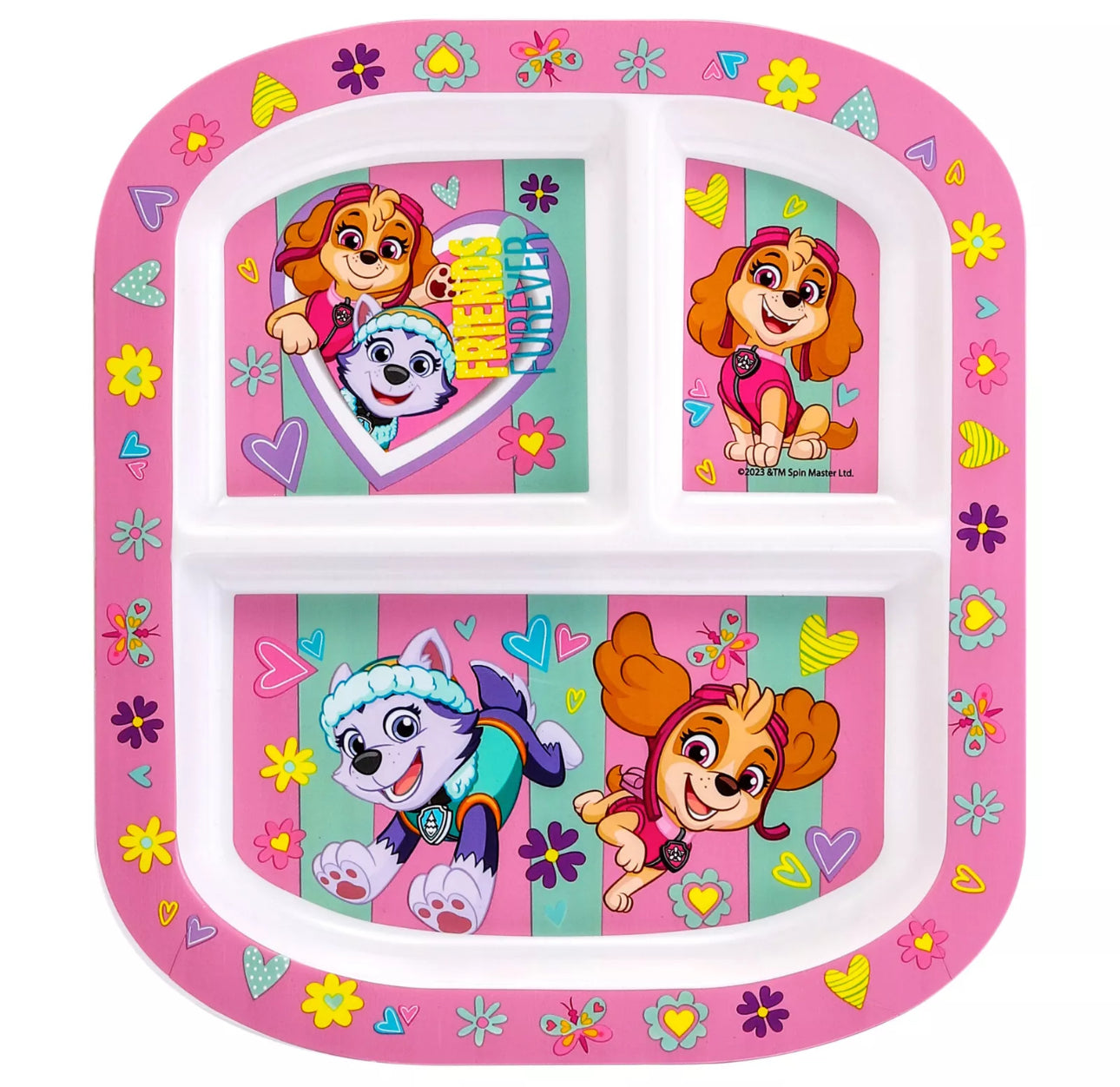 Girl Puppy Heroes  Sectioned Plate