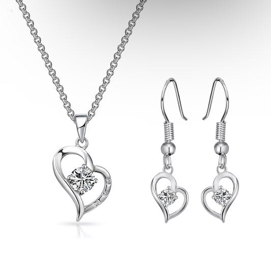 Mum Heart Necklace and Earrings Set