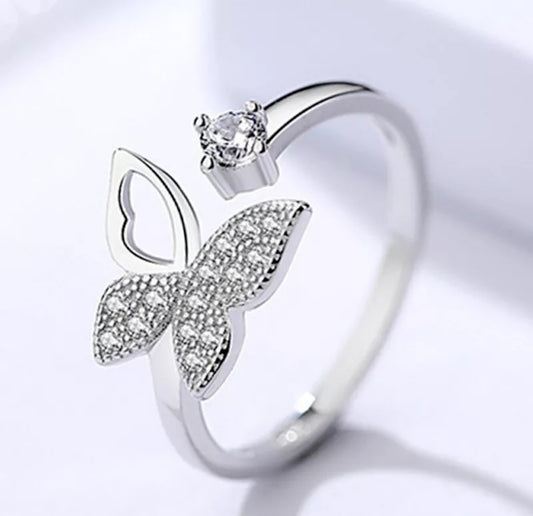 Crystal Butterfly Ring