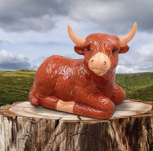 Highland Cow Money Box