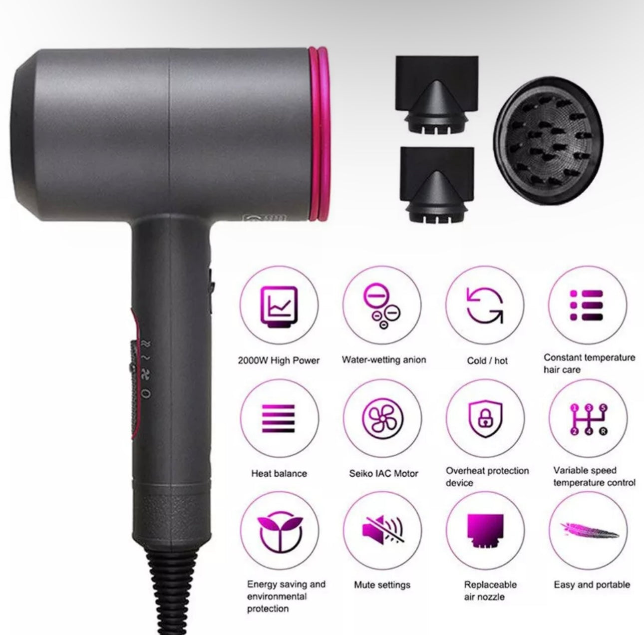 Professional Hairdryer With Diffuser