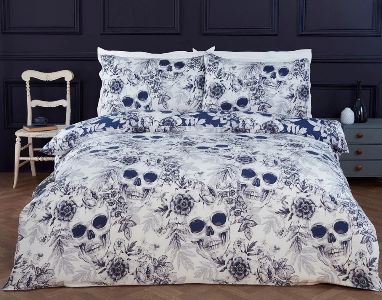 Reversible Skull Bedding Set KING